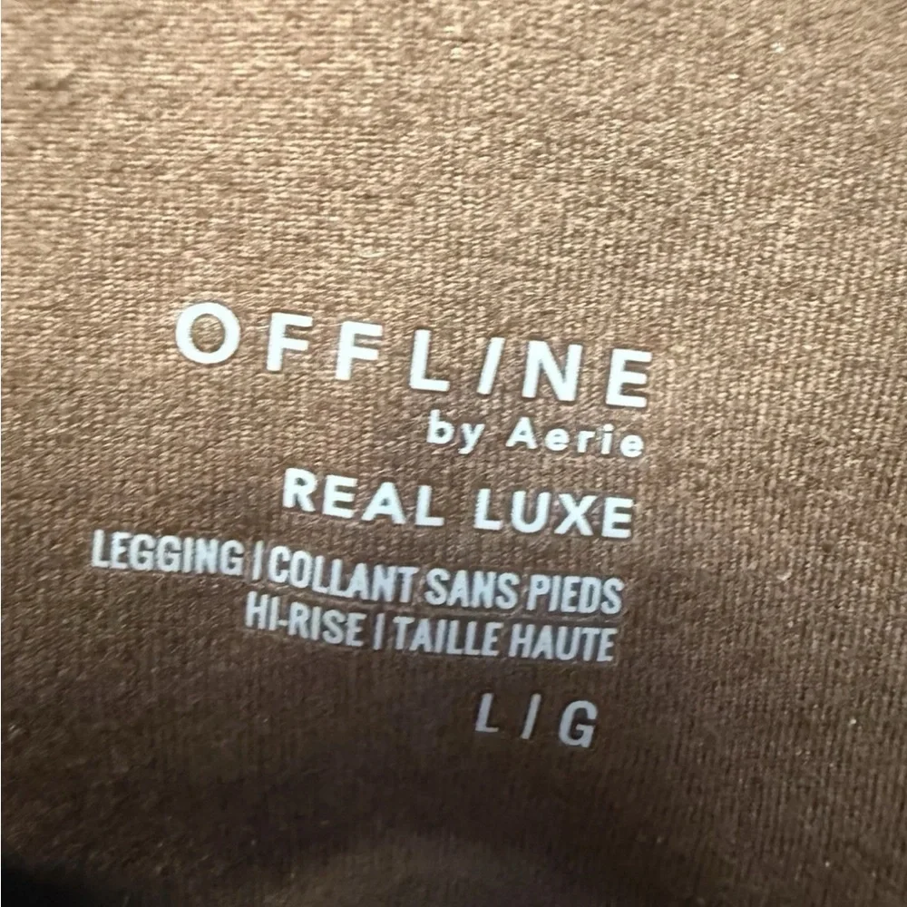 Offline By Aerie NWT Real Luxe Faux Leather High Waist Legging Dark Brown Large